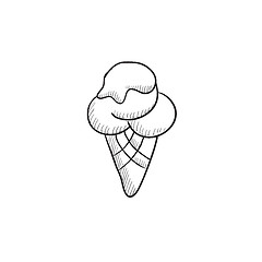 Image showing Ice cream sketch icon.