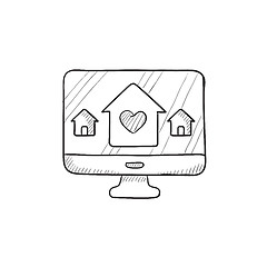 Image showing Smart house technology sketch icon.