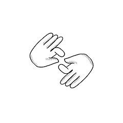 Image showing Finger language sketch icon.