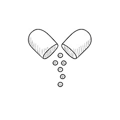 Image showing Capsule pill sketch icon.