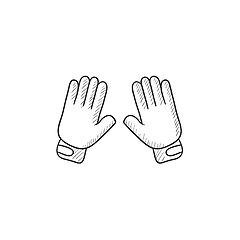 Image showing Motorcycle gloves sketch icon.