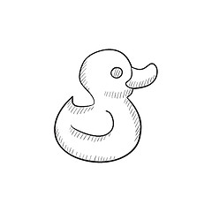 Image showing Bath duck sketch icon.