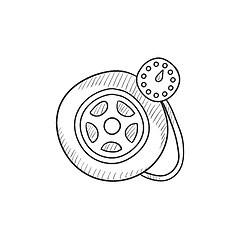 Image showing Pressure gauge tyre  sketch icon.