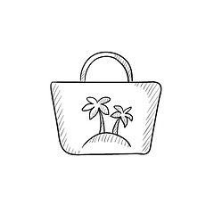 Image showing Beach bag sketch icon.