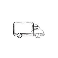 Image showing Delivery truck sketch icon.