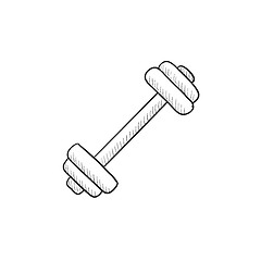 Image showing Dumbbell sketch icon.