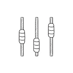 Image showing Sound mixer console sketch icon.