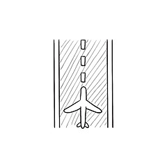 Image showing Airport runway sketch icon.