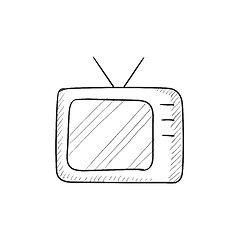 Image showing Retro television sketch icon.