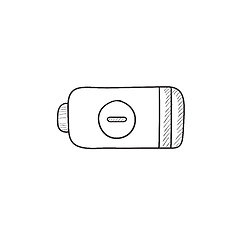 Image showing Low power battery sketch icon.