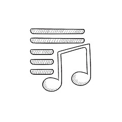 Image showing Musical note sketch icon.