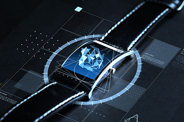 Image showing close up of smart watch with polygonal projection