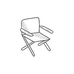 Image showing Folding chair sketch icon.