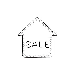 Image showing House for sale sketch icon.