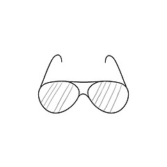 Image showing Eyeglasses sketch icon.