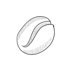 Image showing Coffee bean sketch icon.