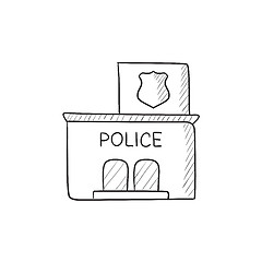 Image showing Police station  sketch icon.