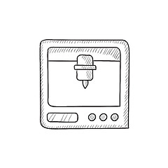 Image showing Tree D printing sketch icon.