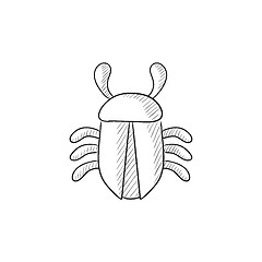 Image showing Computer bug sketch icon.