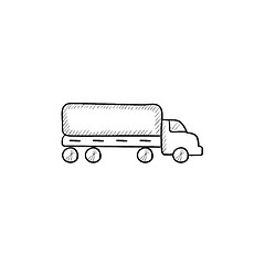 Image showing Delivery truck sketch icon.