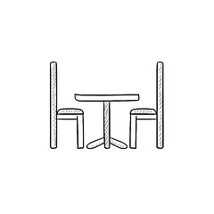 Image showing Table and chairs sketch icon.