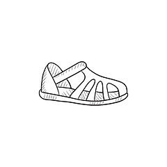 Image showing Sandal sketch icon.