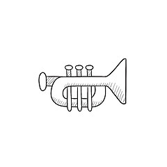 Image showing Trumpet sketch icon.