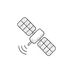 Image showing Satellite sketch icon.