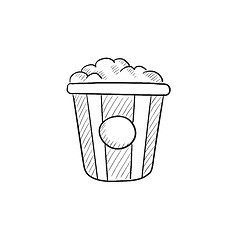 Image showing Popcorn sketch icon.