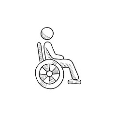 Image showing Disabled person sketch icon.