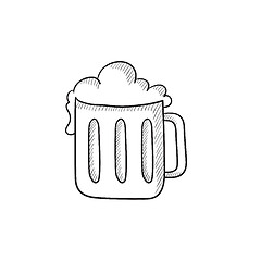 Image showing Mug of beer sketch icon.