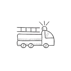 Image showing Fire truck sketch icon.