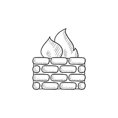 Image showing Firewall sketch icon.