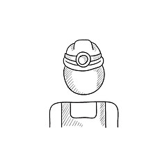 Image showing Coal miner sketch icon.