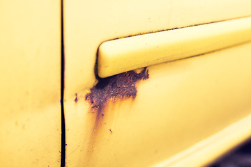 Image showing close up of rusty car door surface