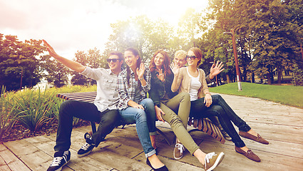 Image showing group of students or teenagers hanging out