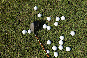 Image showing golf balls background