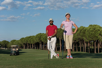 Image showing portrait of couple on golf course