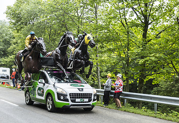 Image showing PMU (Le Pari Mutuel Urbain) Vehicle in Vosges Mountains - Tour d