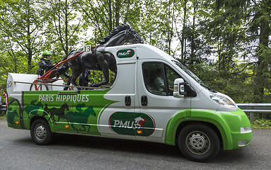 Image showing PMU (Le Pari Mutuel Urbain) Vehicle in Vosges Mountains - Tour d