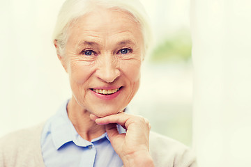 Image showing happy senior woman face at home