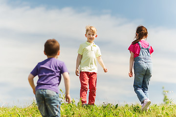 Image showing group of happy kids outdoors