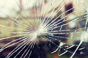 Image showing broken glass with cracks