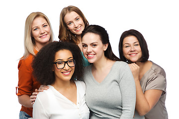 Image showing group of happy different women in casual clothes