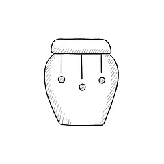 Image showing Drum instrument sketch icon.
