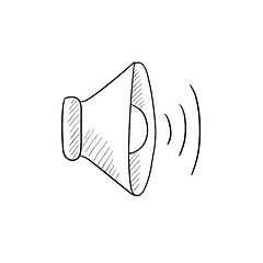 Image showing Speaker volume sketch icon.