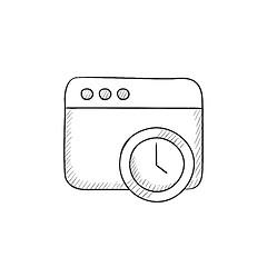 Image showing Browser window with clock sign sketch icon.