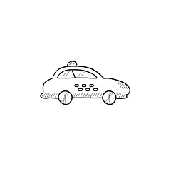 Image showing Taxi car sketch icon.