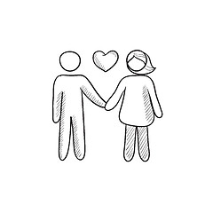 Image showing Couple in love sketch icon.