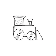 Image showing Toy train sketch icon.